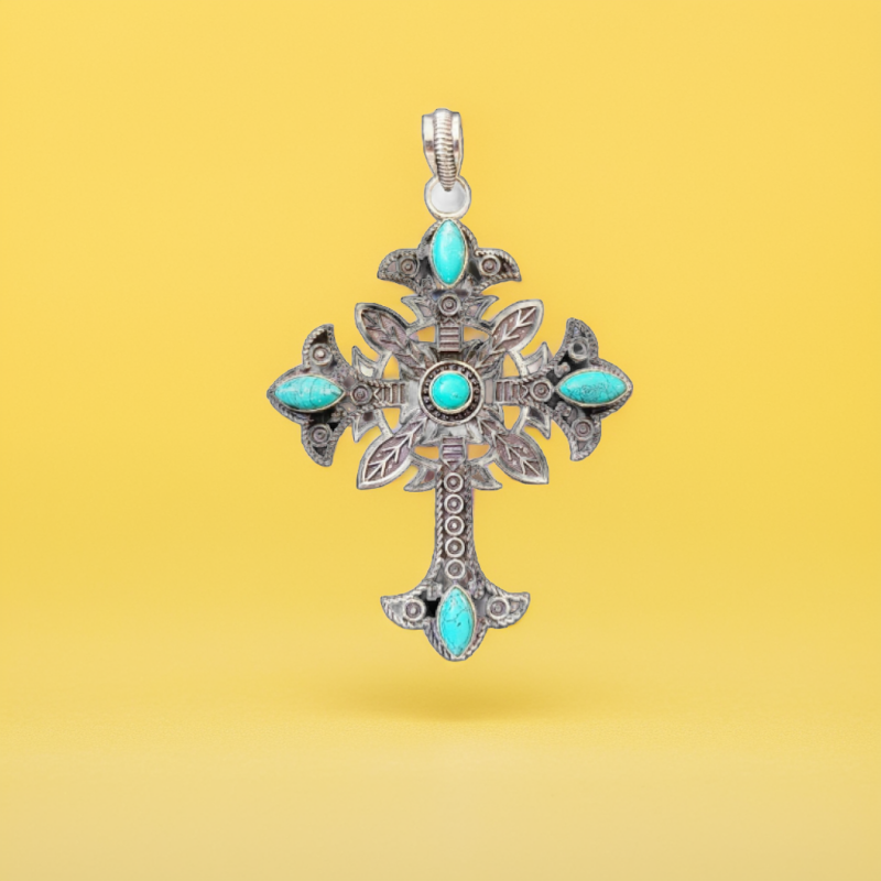 Jewelszone - Cross Pendant Turquoise 3