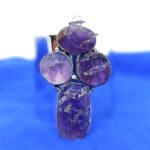 Handmade Brass Pendant with Natural Rough Amethyst Gemstone